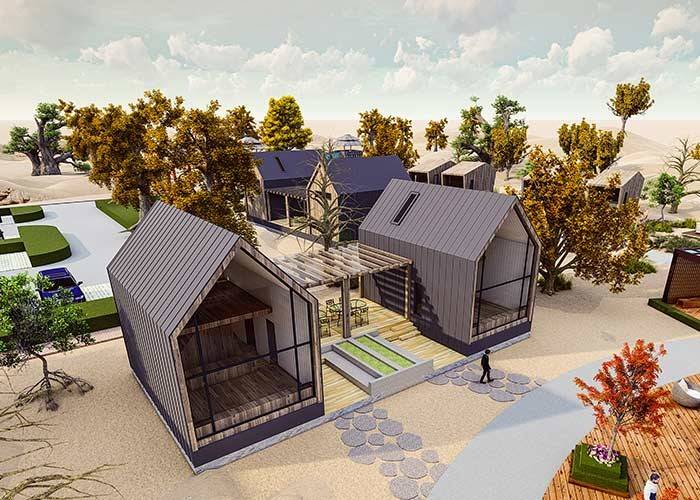 Casas do estúdio do jardim da casa pré-fabricada do projeto padrão de Austrália para o jogo da casa pequena
