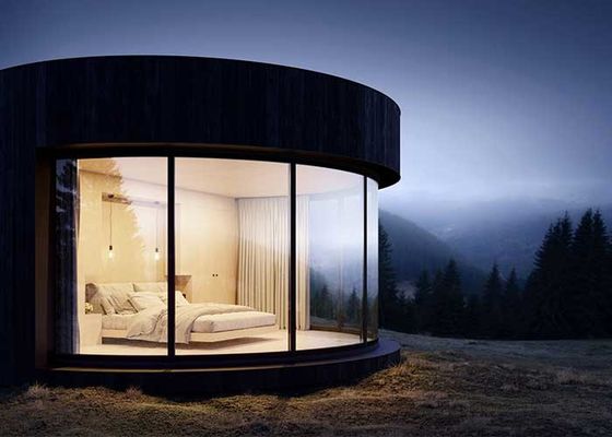 Modulares de aço leve Casas pré-fabricadas modernas Casas pré-construídas redondas Unidade de hotel Dome
