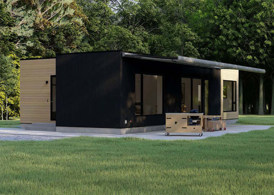 Estúdios de jardim contemporâneo de luxo Edifícios pré-fabricados de jardim de guindaste Casa bungalow de aço leve