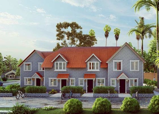Edifícios de apartamentos pré-fabricados de 2 andares no Reino Unido | Carcaça com estrutura de aço leve