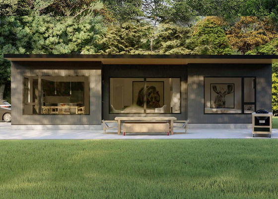 Vila e Escritório Modular de Luxo Padrão ASTM, Casa Residencial Moderna de Bungalow com Kit de Estrutura Leve de Aço