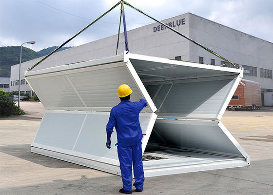 Casa de dobramento modular dobrável do recipiente do bloco liso da casa pré-fabricada de barato 20FT 40FT como a vertente da emergência