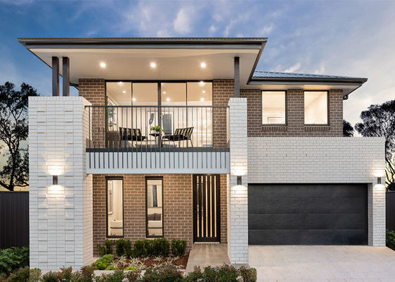 CE/NZ Standard Casa de luxo pré-fabricada de dois andares com estrutura de aço Casa familiar individual