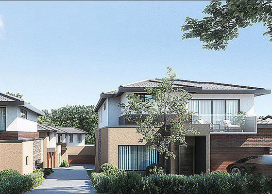 Apartamento luxuoso da villa do 2o andar da casa pré-fabricada da estrutura de aço do calibre claro padrão australiano