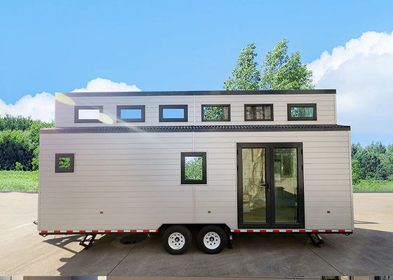 Modern Design Prefabricado Kit Modular Casa Pequena Em Rodagens Com 2 Quartos