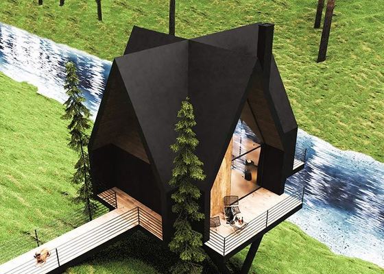Casa pré-fabricada Cabana de luxo com estrutura de aço leve Casa modular Casa para Airbnb