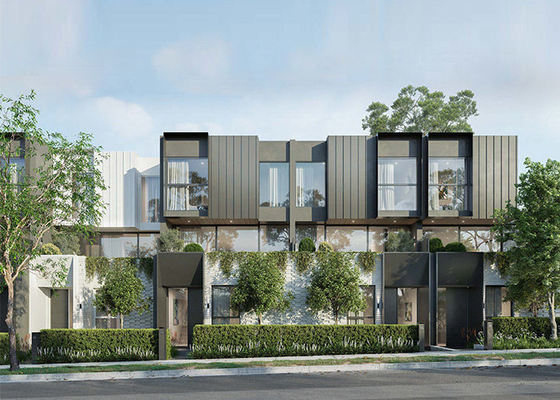 Au / Nzs / USA Edifício pré-fabricado padrão Casas modulares Casa pré-fabricada Estrutura de aço leve