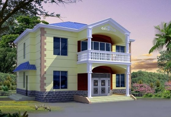 Um bungalow de aço da praia do quarto, jogos pequenos da casa da casa pré-fabricada, fundação de aço clara