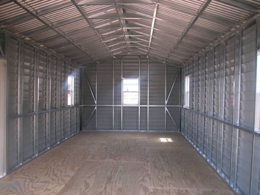 Australia Standard Light Steel Frame Prefabricated Gable Steel Shed , Car Storage Sheds Steel Buildings