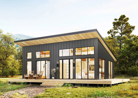 NS/AS Casa de praia pré-fabricada Bungalow de madeira pré-fabricada Living Complete com 3 quartos
