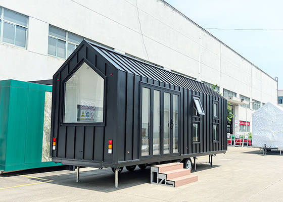 Casa minúscula portátil de luxo, móvel, sobre rodas, modular, pré-fabricada, tipo trailer