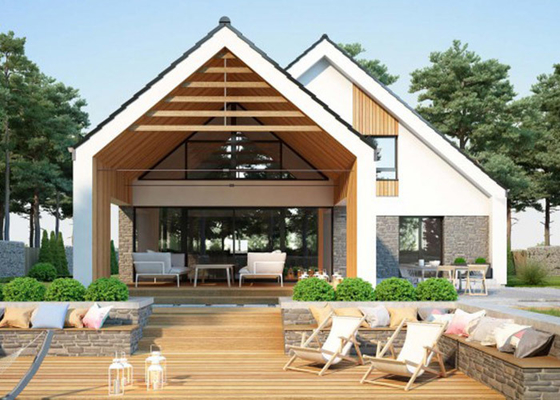 Moderno Design Luxury Light Steel Frame Casa Prefabricada Villa Kit de Casa de Aço