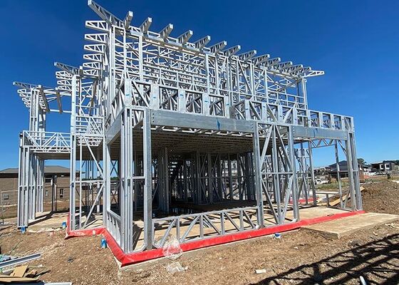 Estandarte australiano de 2 andares de aço leve pré-fabricado Modular Casa Villa com 4 quartos 3 banheiros