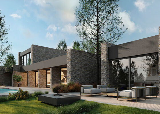 Kits de aço leve pré-fabricados modulares de luxo de dois andares com certificação ICC-ES