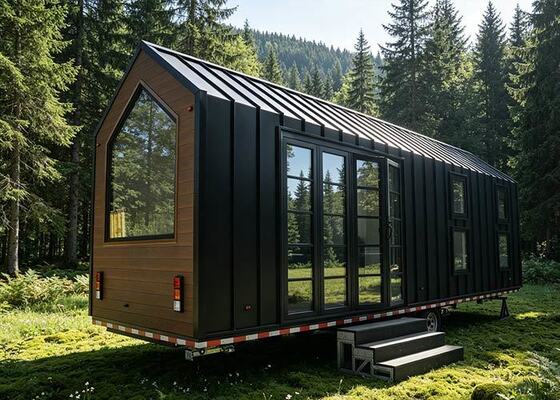 Luxo pré-fabricado Casa Minúscula em Rolas Pronta para o Envio Moderna Compacta Habitação A-Frame