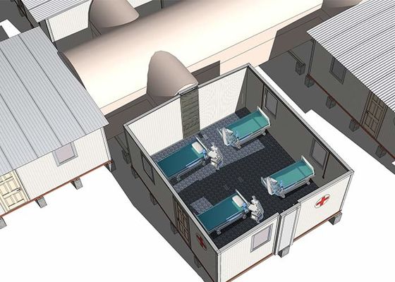 Casa Modular Prefabricada Hospital de Campo Móvel Abrigo de Emergência Habitação Para Área de Desastres