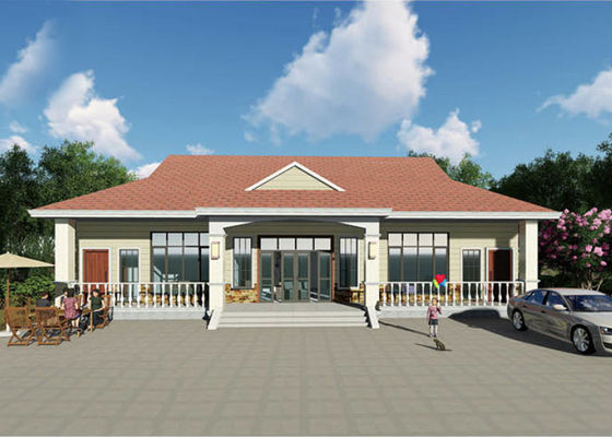 Kit de casa pré-fabricada modular de aço leve com garagem para casa unifamiliar com padrão CE