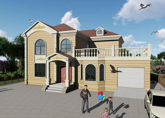 Quadro de papel higiénico laminado anti-vento Casas ultra-modernas pré-fabricadas Quadros de estrutura de aço leve