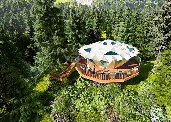 Estrutura de Aço Leve Casa Modular Pré-fabricada Móvel Kits de Bungalow Casa Geodésica