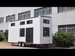 Mini House pré-fabricado, casa minúscula clara pré-fabricada modular da construção de aço nas rodas