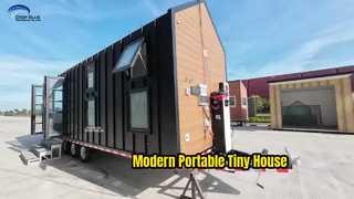 Veja US/AS Modular Home Prefab Tiny House Kit com trailer para demonstração de camping/resort